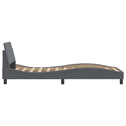vidaXL Bed Frame "Dover" Dark Grey 90x190 cm Single Velvet