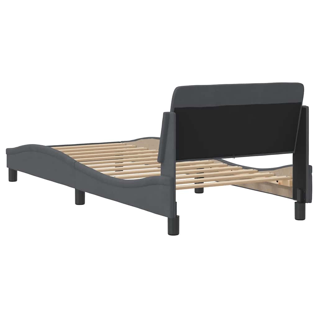 vidaXL Bed Frame "Dover" Dark Grey 90x190 cm Single Velvet
