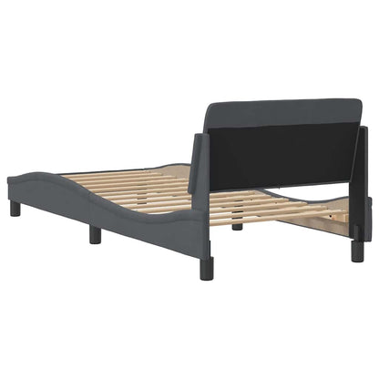 vidaXL Bed Frame "Dover" Dark Grey 90x190 cm Single Velvet