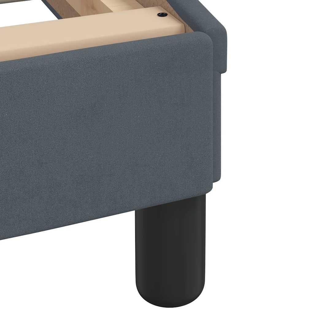 vidaXL Bed Frame "Dover" Dark Grey 90x190 cm Single Velvet
