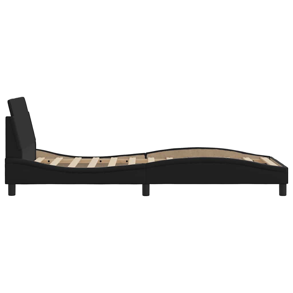 vidaXL Bed Frame "Dover" Black 90x190 cm Single Faux Leather