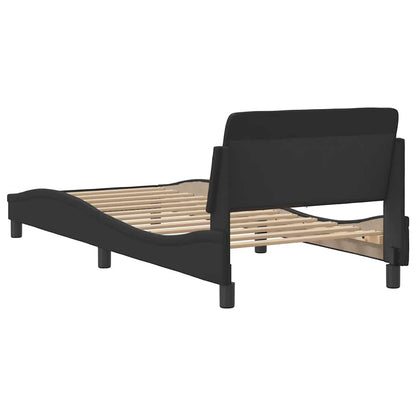 vidaXL Bed Frame "Dover" Black 90x190 cm Single Faux Leather