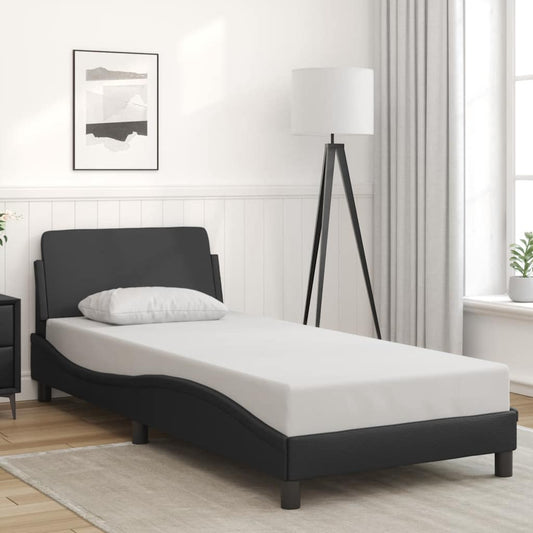 vidaXL Bed Frame "Dover" Black 90x190 cm Single Faux Leather