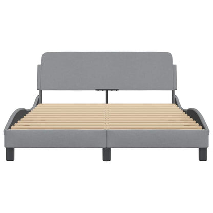 vidaXL Bed Frame "Dover" Light Grey 135x190 cm Double Fabric