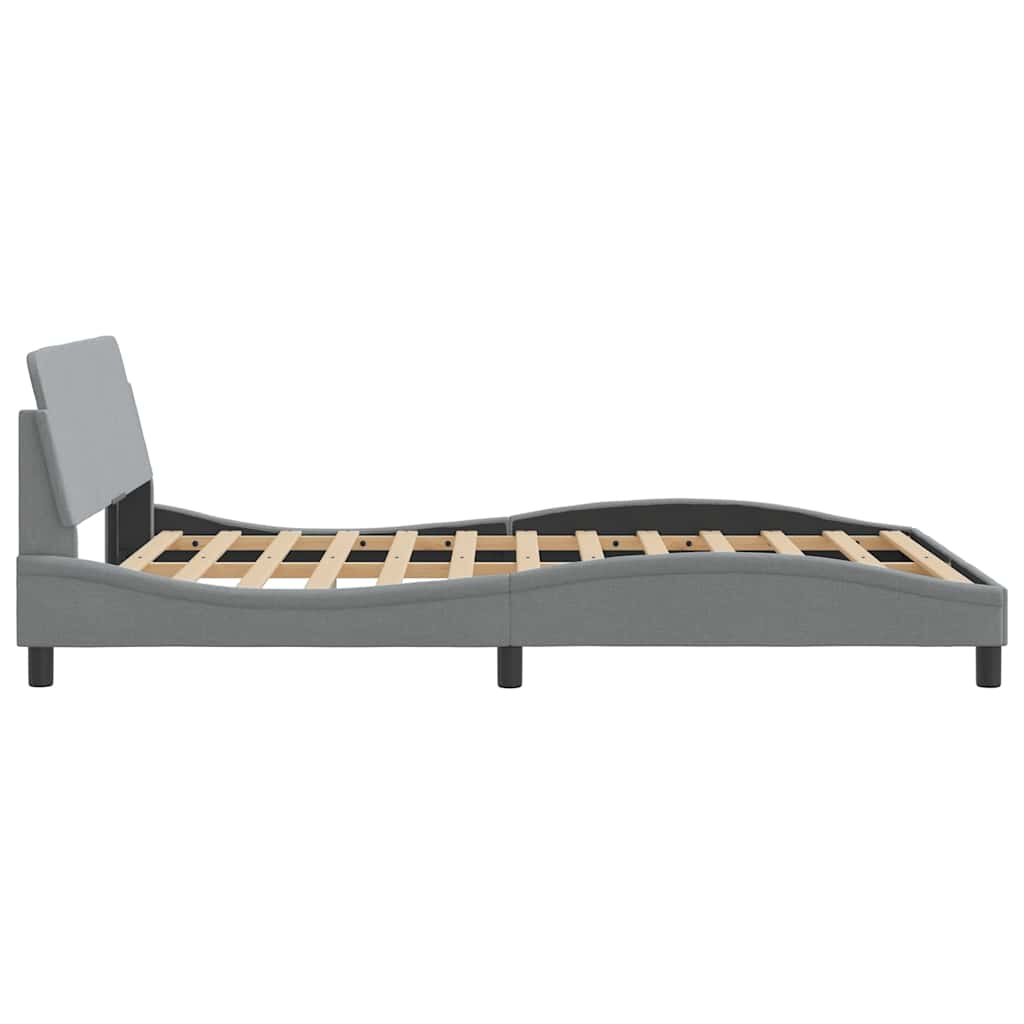 vidaXL Bed Frame "Dover" Light Grey 135x190 cm Double Fabric