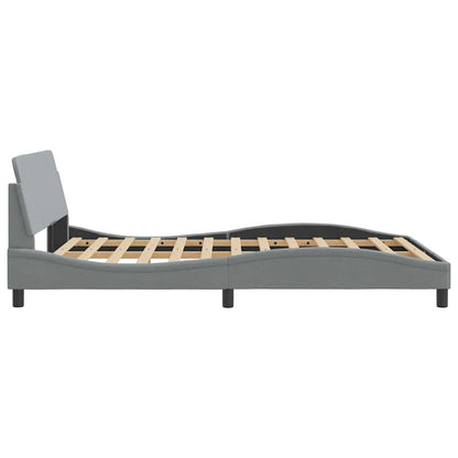 vidaXL Bed Frame "Dover" Light Grey 135x190 cm Double Fabric