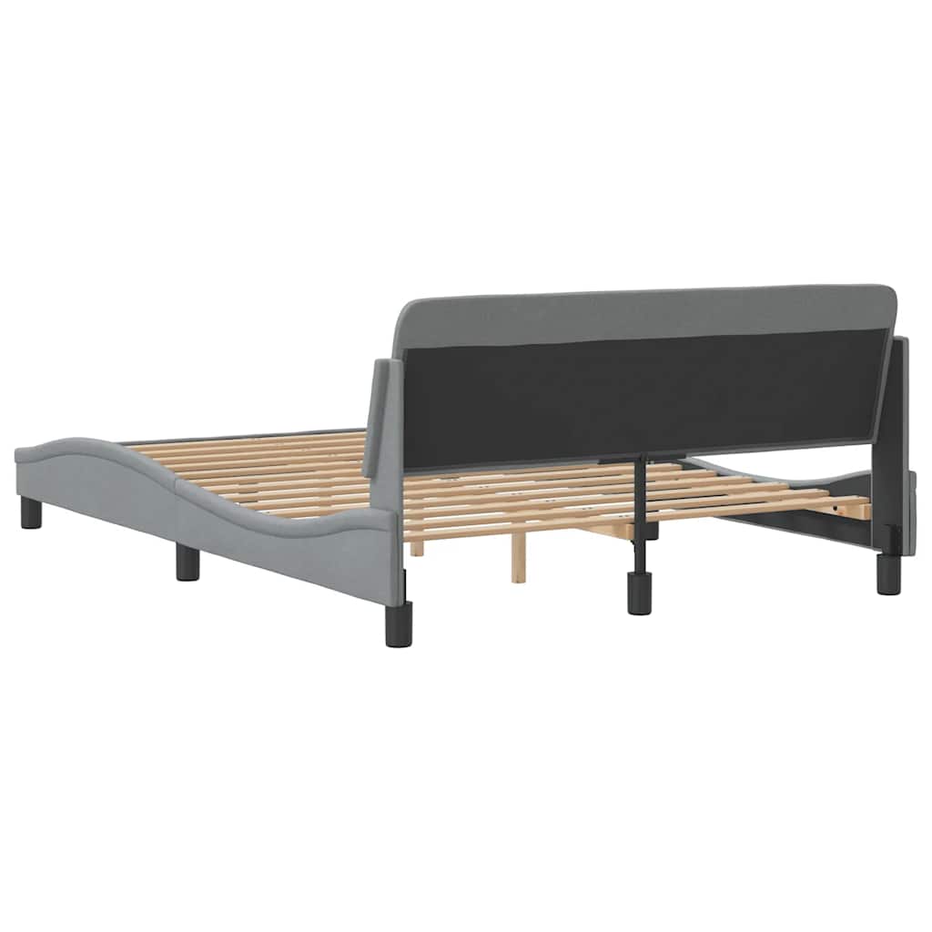 vidaXL Bed Frame "Dover" Light Grey 135x190 cm Double Fabric