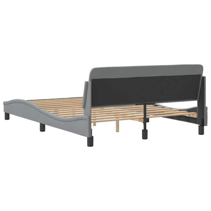 vidaXL Bed Frame "Dover" Light Grey 135x190 cm Double Fabric