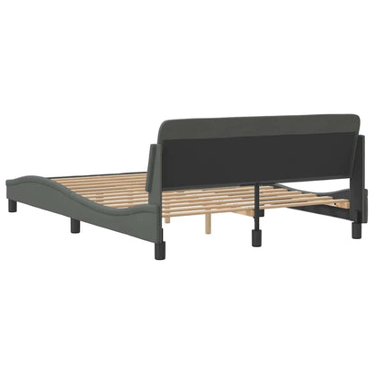 vidaXL Bed Frame "Dover" Dark Grey 135x190 cm Double Fabric