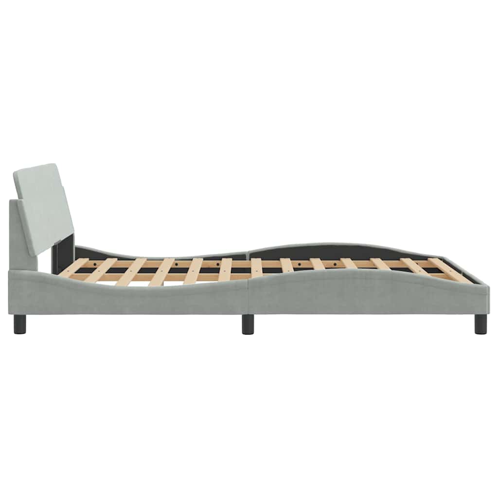 vidaXL Bed Frame "Dover" Light Grey 135x190 cm Double Velvet