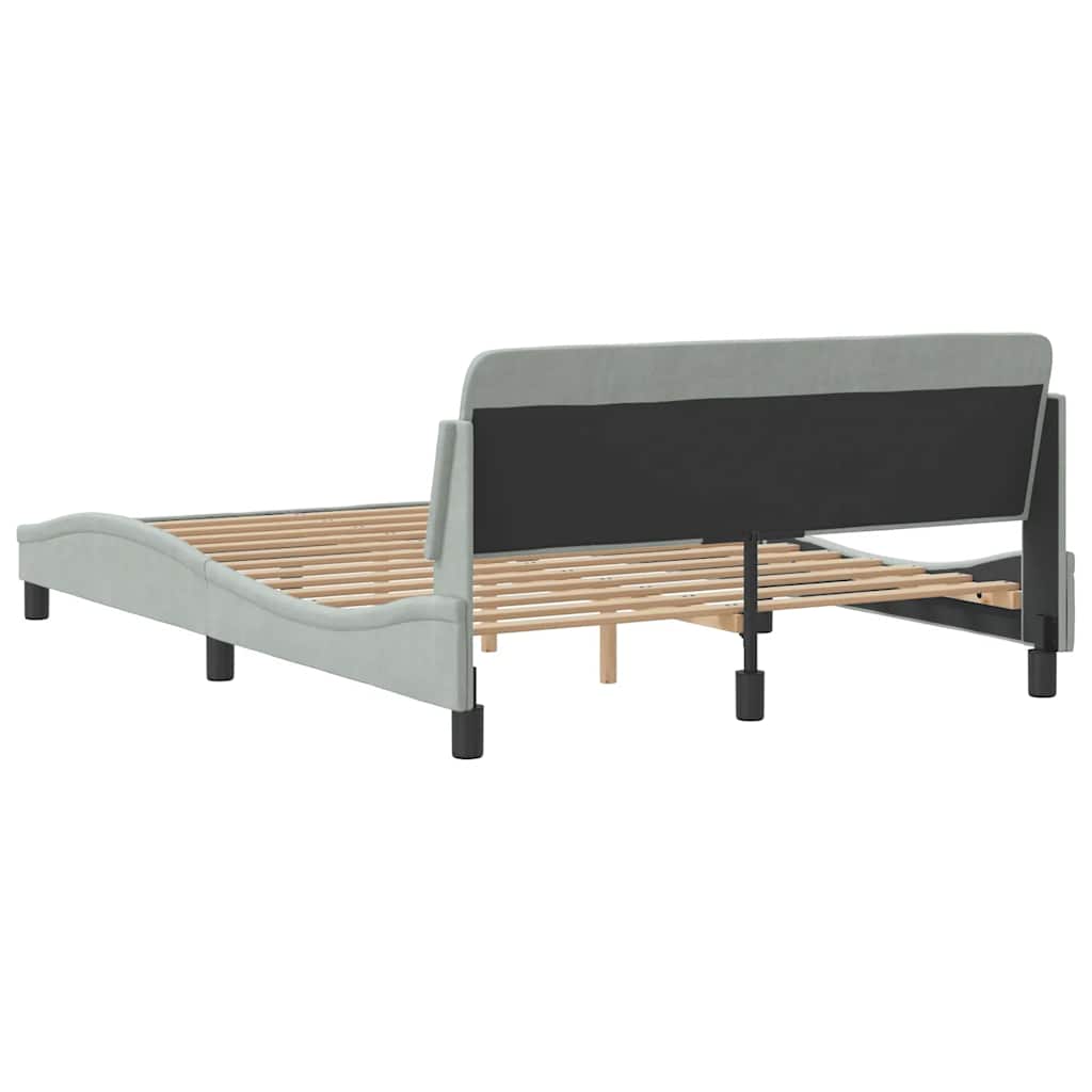 vidaXL Bed Frame "Dover" Light Grey 135x190 cm Double Velvet