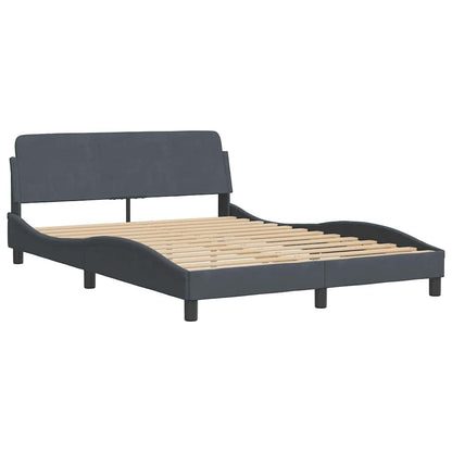vidaXL Bed Frame "Dover" Dark Grey 135x190 cm Double Velvet