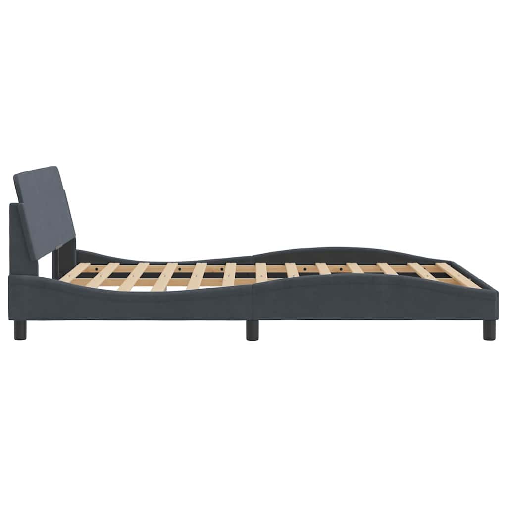 vidaXL Bed Frame "Dover" Dark Grey 135x190 cm Double Velvet