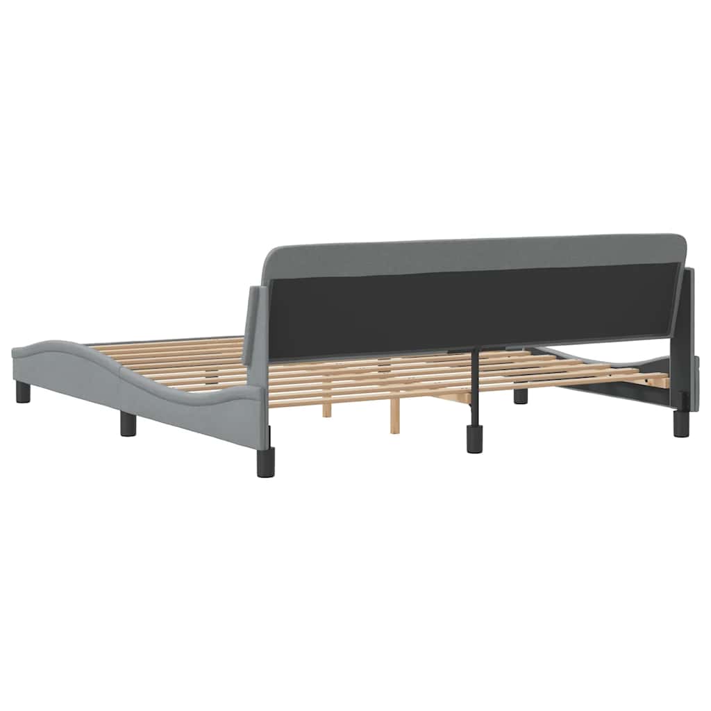 vidaXL Bed Frame "Dover" Light Grey 180x200 cm Super King Fabric