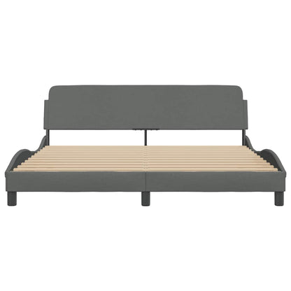 vidaXL Bed Frame "Dover" Dark Grey 180x200 cm Super King Fabric