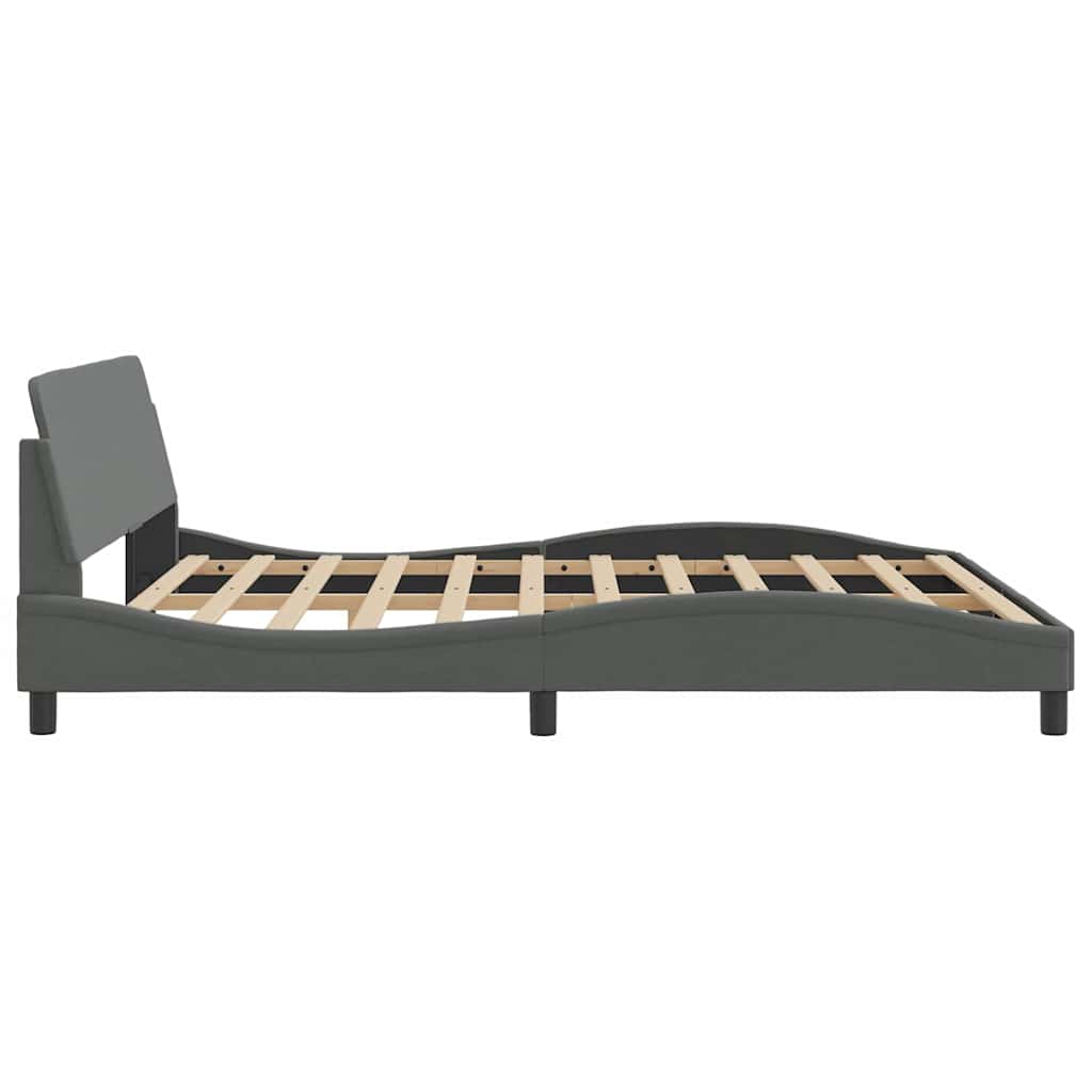 vidaXL Bed Frame "Dover" Dark Grey 180x200 cm Super King Fabric