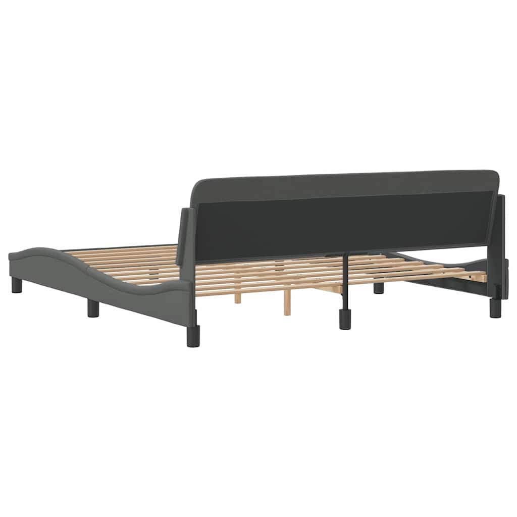 vidaXL Bed Frame "Dover" Dark Grey 180x200 cm Super King Fabric