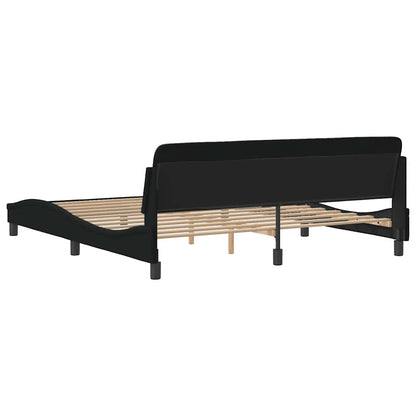 vidaXL Bed Frame "Dover" Black 180x200 cm Super King Fabric