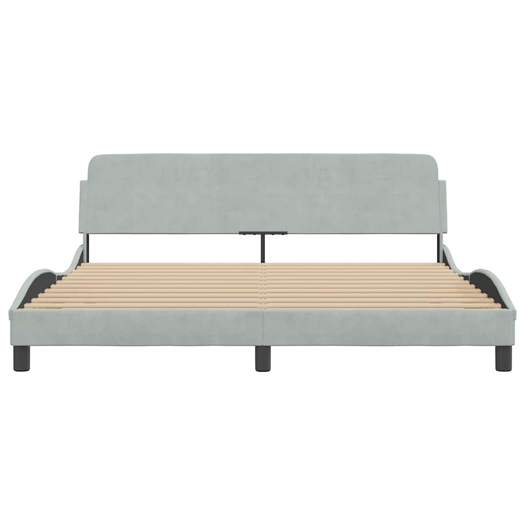 vidaXL Bed Frame "Dover" Light Grey 180x200 cm Super King Velvet