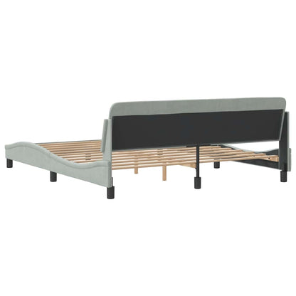 vidaXL Bed Frame "Dover" Light Grey 180x200 cm Super King Velvet