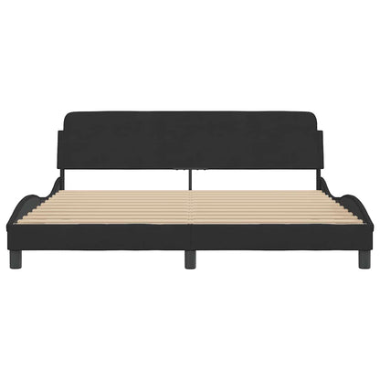 vidaXL Bed Frame "Dover" Black 180x200 cm Super King Velvet