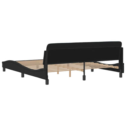 vidaXL Bed Frame "Dover" Black 180x200 cm Super King Velvet