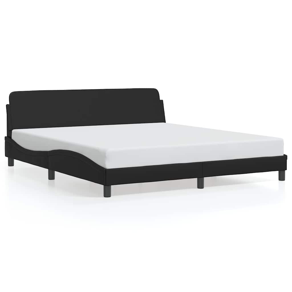 vidaXL Bed Frame "Dover" Black 180x200 cm Super King Faux Leather