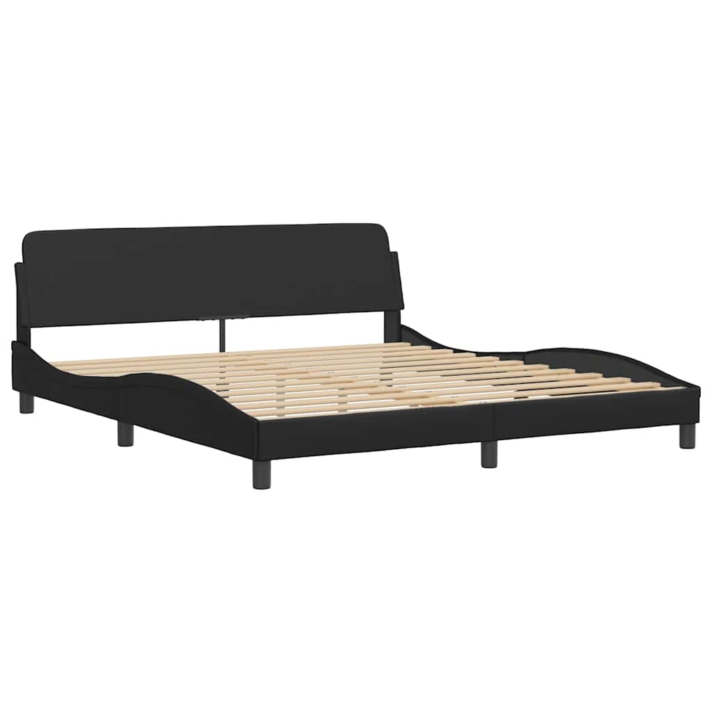 vidaXL Bed Frame "Dover" Black 180x200 cm Super King Faux Leather