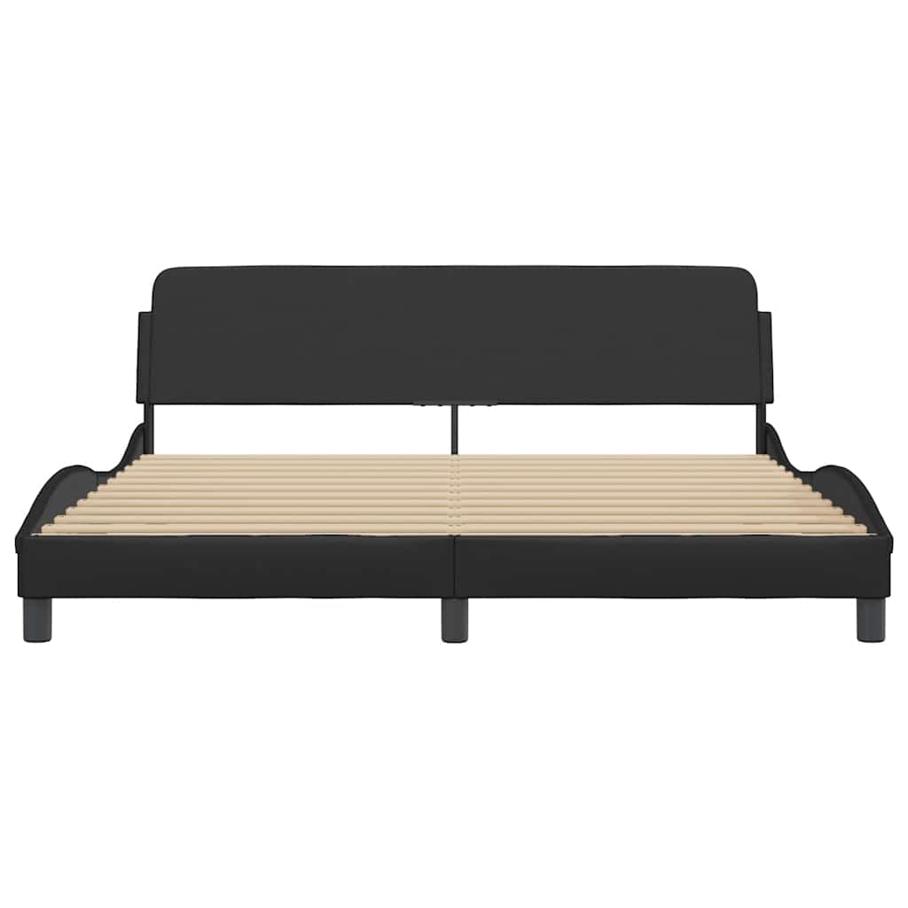 vidaXL Bed Frame "Dover" Black 180x200 cm Super King Faux Leather