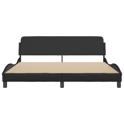 vidaXL Bed Frame "Dover" Black 180x200 cm Super King Faux Leather