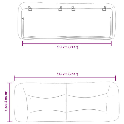 vidaXL Headboard Cushion Black 135 cm Faux Leather