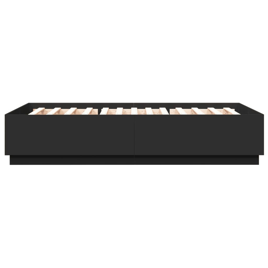 vidaXL Bed Frame with LED without Mattress Black 150x200 cm King Size