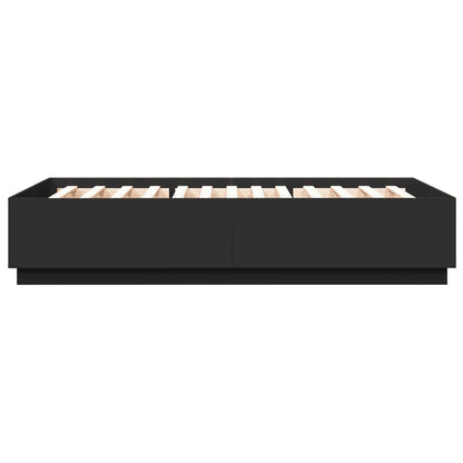 vidaXL Bed Frame with LED without Mattress Black 150x200 cm King Size