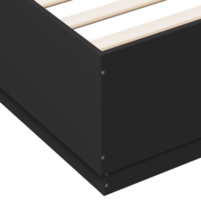 vidaXL Bed Frame with LED without Mattress Black 150x200 cm King Size