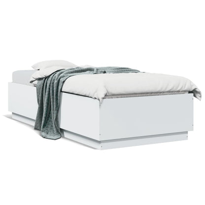 vidaXL Bed Frame with LED without Mattress White 100x200 cm