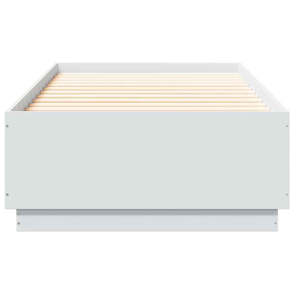 vidaXL Bed Frame with LED without Mattress White 100x200 cm