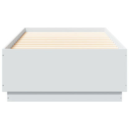 vidaXL Bed Frame with LED without Mattress White 100x200 cm