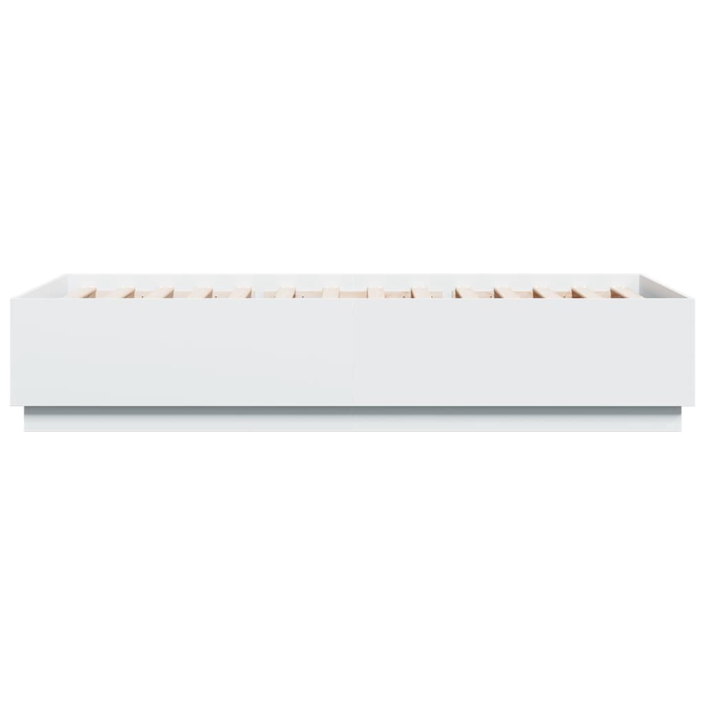 vidaXL Bed Frame with LED without Mattress White 100x200 cm