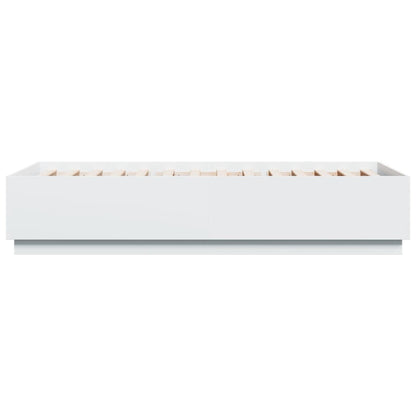 vidaXL Bed Frame with LED without Mattress White 100x200 cm