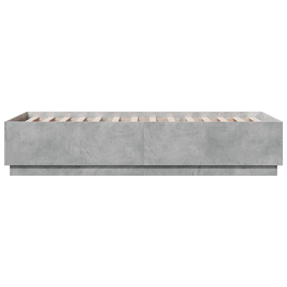 vidaXL Bed Frame with LED without Mattress Concrete Grey 100x200 cm