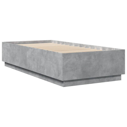 vidaXL Bed Frame with LED without Mattress Concrete Grey 100x200 cm