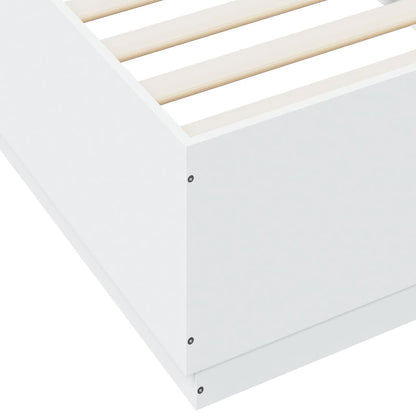 vidaXL Bed Frame with LED without Mattress White 90x200 cm