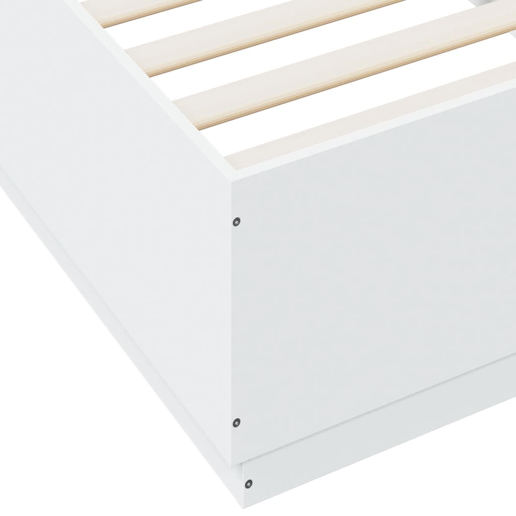 vidaXL Bed Frame with LED without Mattress White 90x200 cm