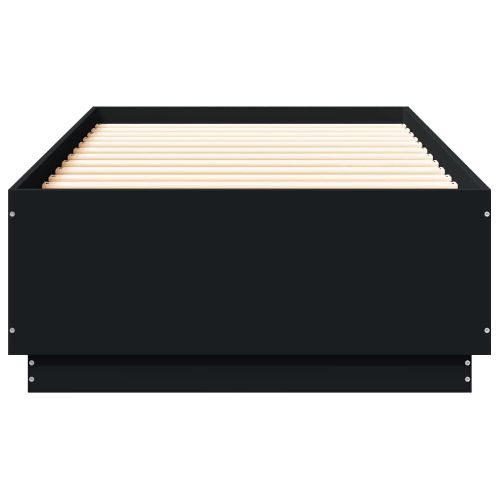 vidaXL Bed Frame with LED without Mattress Black 90x200 cm