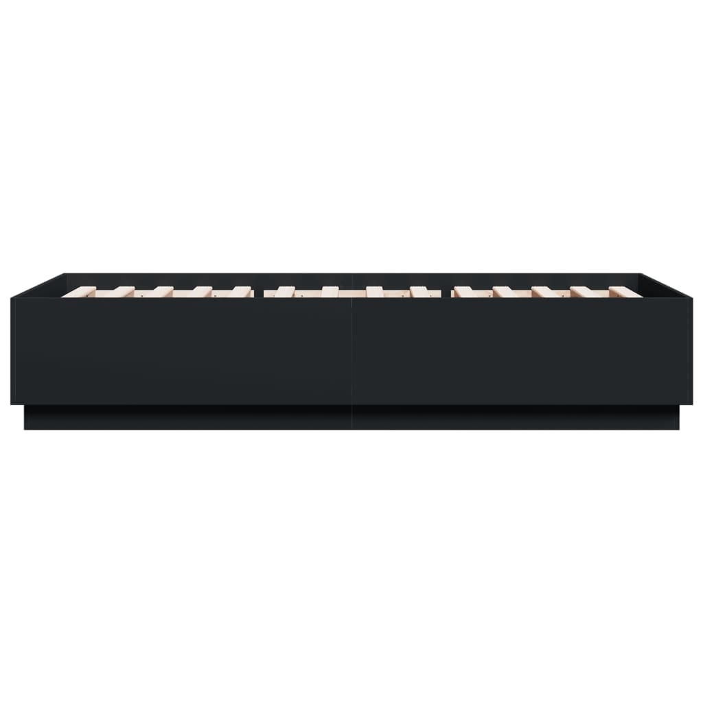 vidaXL Bed Frame with LED without Mattress Black 90x200 cm