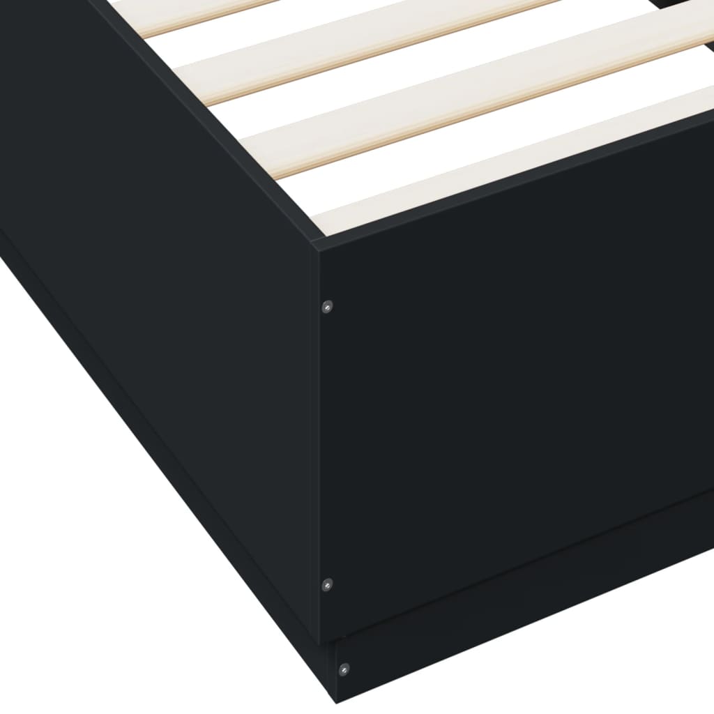 vidaXL Bed Frame with LED without Mattress Black 90x200 cm