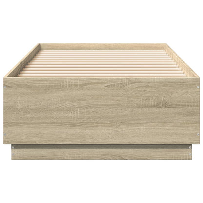 vidaXL Bed Frame with LED without Mattress Sonoma Oak 90x200 cm