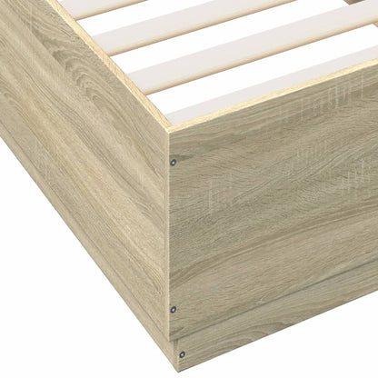 vidaXL Bed Frame with LED without Mattress Sonoma Oak 90x200 cm
