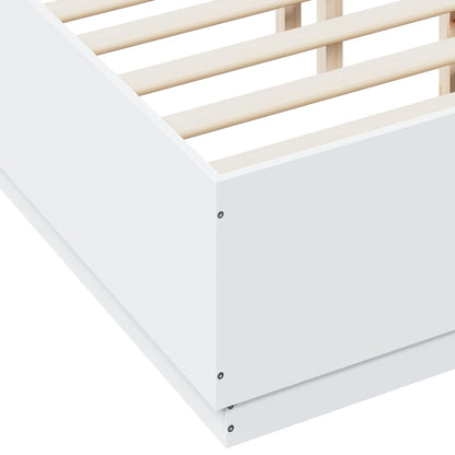vidaXL Bed Frame with LED without Mattress White 135x190 cm Double