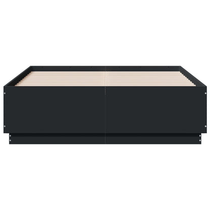 vidaXL Bed Frame with LED without Mattress Black 120x190 cm Small Double